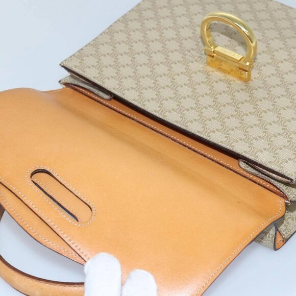 CELINE Macadam Canvas Hand Bag Beige Auth - Picture 11 of 16